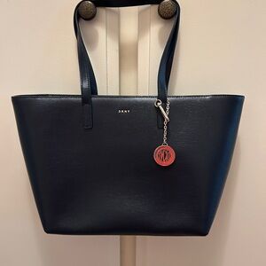 DKNY Dark Blue Tote with Red Charm